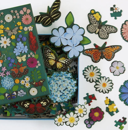Butterfly Botanica 500 Piece Puzzle with Shaped Pieces 500 Piece Puzzles Diana Beltran Herrera
