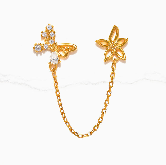 Butterfly Effect Flat Back Double Earring