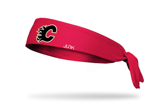 Calgary Flames: Black Logo Flex Tie Headband - View 1