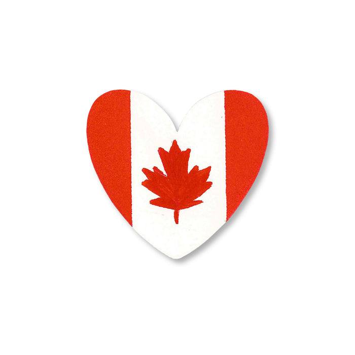 Canadian Flag Heart Magnet, Single