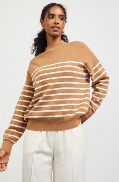 Canyon Stripe Funnel Neck Knit Sweater
