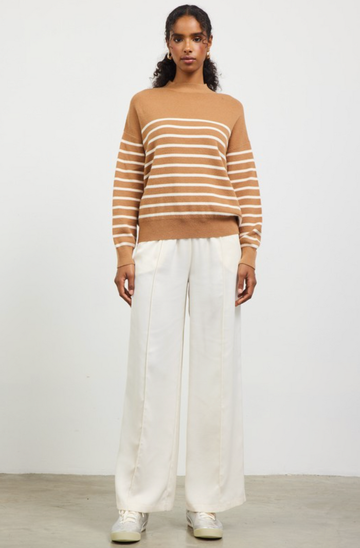 Canyon Stripe Funnel Neck Knit Sweater