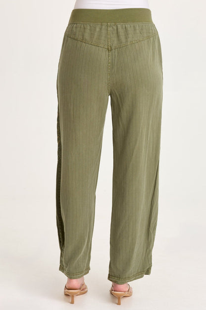 XCVI Carell Embroidered Pinstripe Pleated Leg Pant