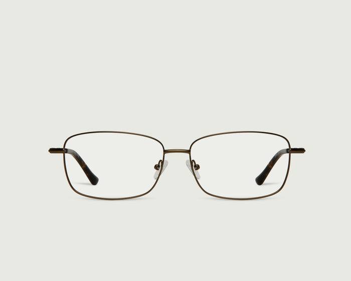 Rye::Casper Wide Eyeglasses rectangle brown metal front