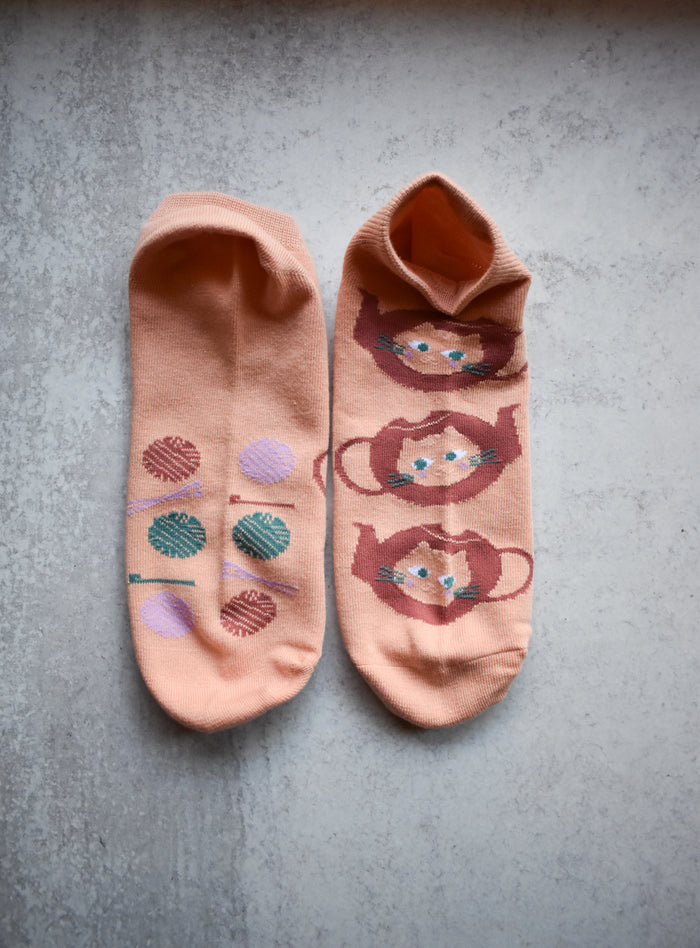 Cat Teapot Ankle Socks