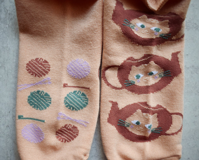 Cat Teapot Ankle Socks