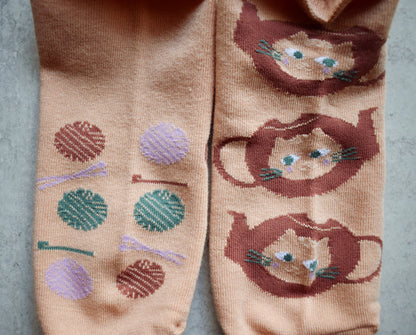 Cat Teapot Ankle Socks