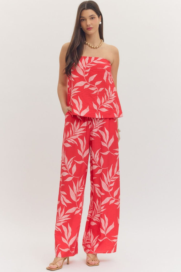 Caught Red Handed Leaf Print Matching Set