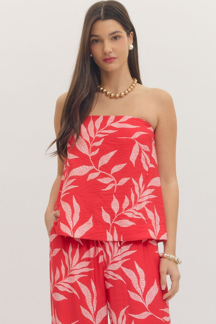 Caught Red Handed Leaf Print Matching Set