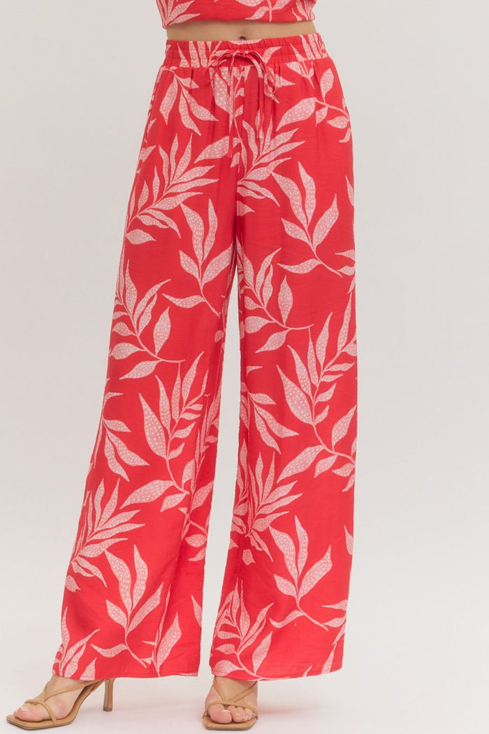 Caught Red Handed Leaf Print Matching Set