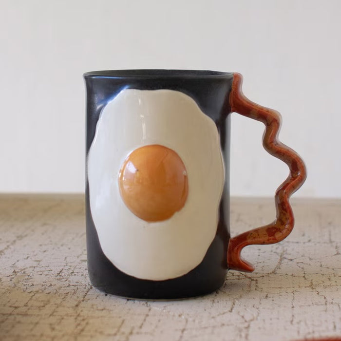 Ceramic Bacon and Eggs Mug