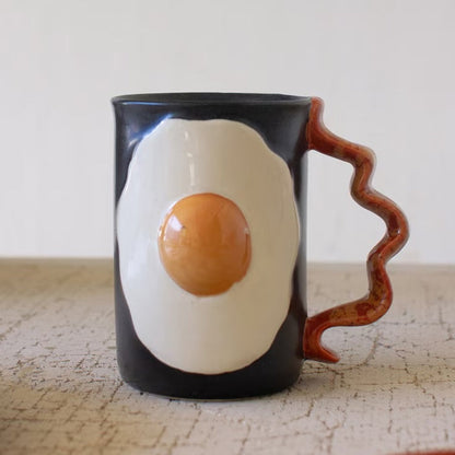 Ceramic Bacon and Eggs Mug