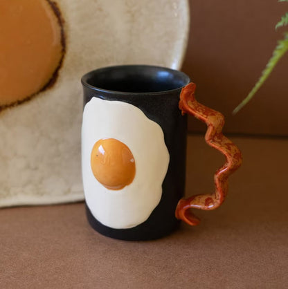 Ceramic Bacon and Eggs Mug