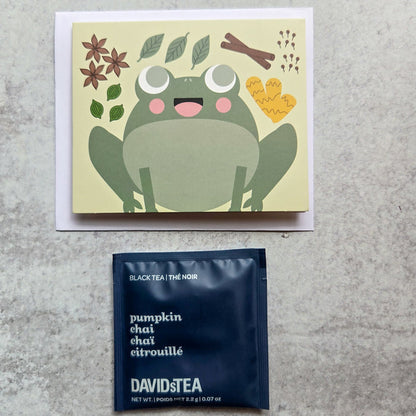 Chai Frog Greeting Card + Tea Bag