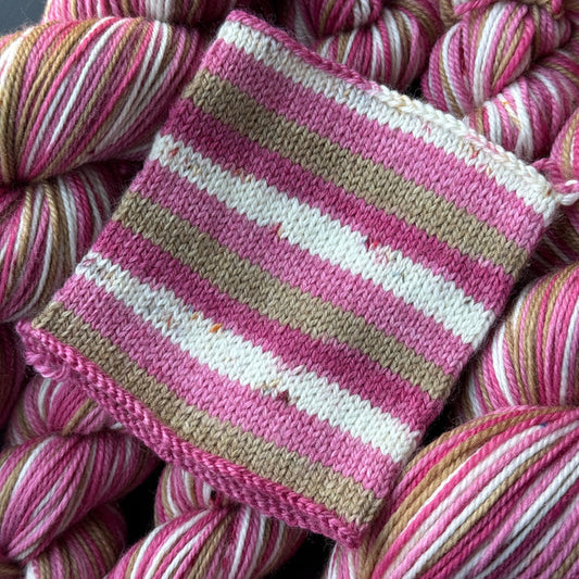 Cherry Blossom - Self Striping Merino Nylon Sock & DK
