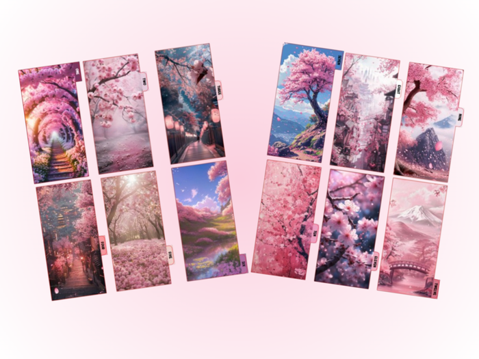 Cherry Blossom | Monthly Dividers | A6 Rings | 12 Month Set