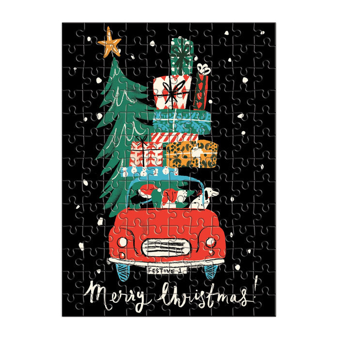 Christmas Car 130 Piece Jigsaw Puzzle Ornament 100 Piece Puzzles Louise Cunningham
