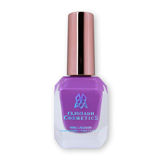 Bottle of nail polish containing Cirrus Nail Lacquer on white background.