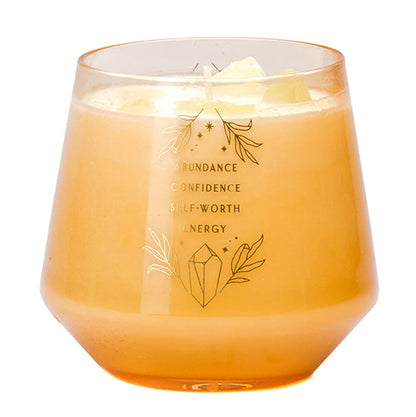 Citrine Crystal Healing Scented Glass Candle