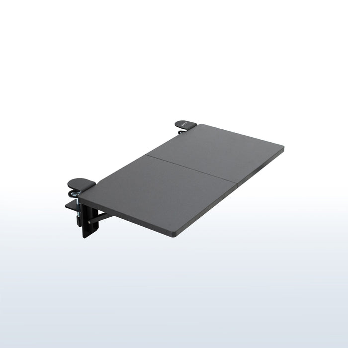Clamp-on 24 x 12 inch (14 Including Clamps) Desk Extender, Foldable Keyboard Tray, Table Mount for Sit Stand Desks