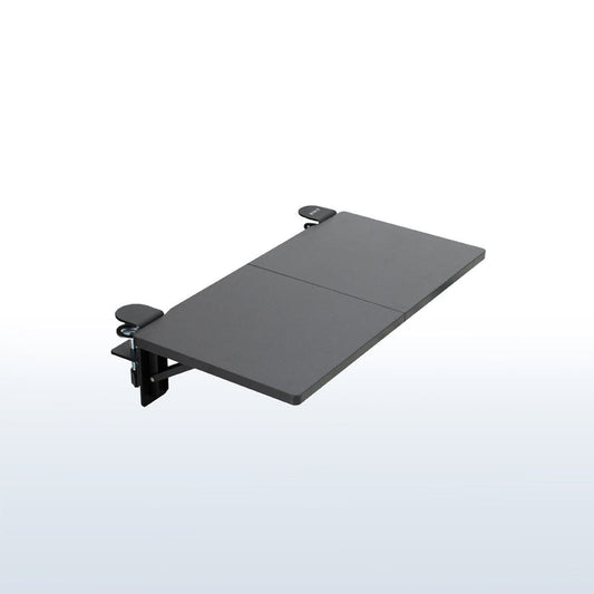 Clamp-on 24 x 12 inch (14 Including Clamps) Desk Extender, Foldable Keyboard Tray, Table Mount for Sit Stand Desks