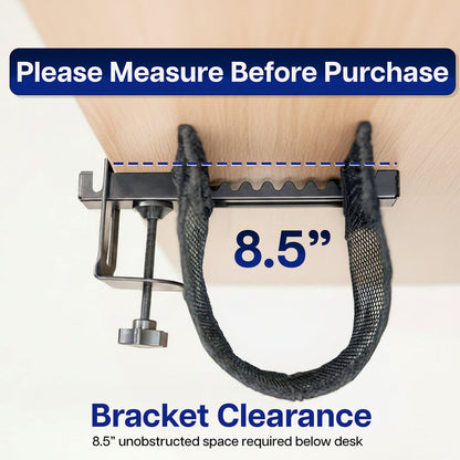 Bracket clearance image with note to please measure before purchasing