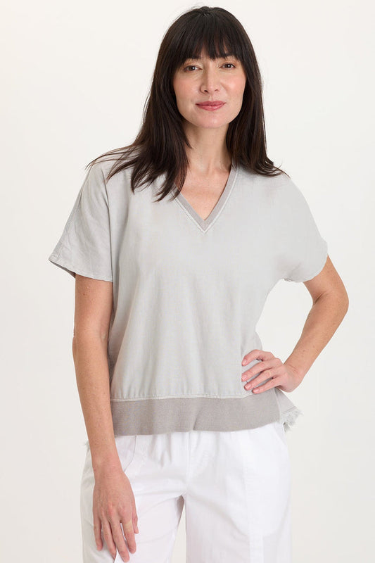 Wearables Clara Cotton Linen V-Neck Top