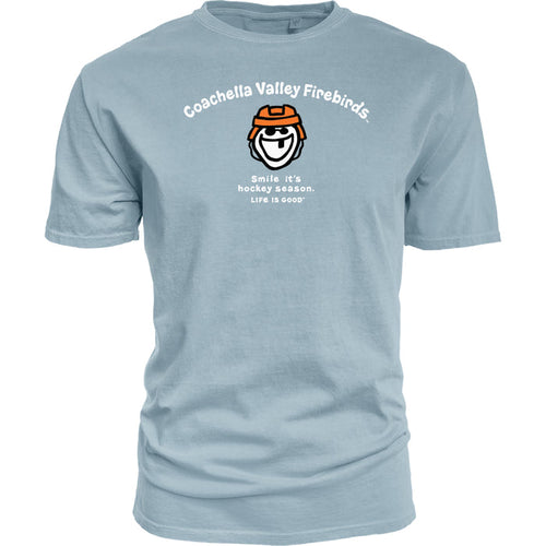 Coachella Valley Firebirds Life is Good Hockey Smile Tee Blue