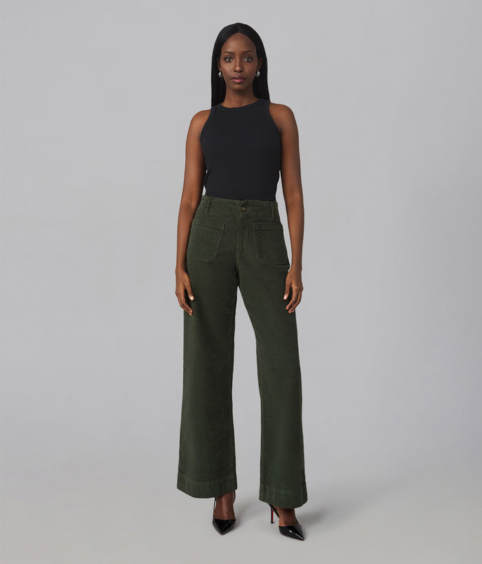 COLETTE-CMS High Rise Wide Leg Corduroy Jeans