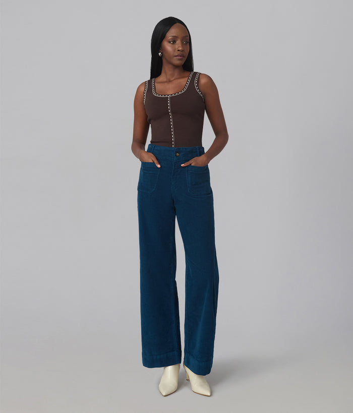COLETTE-DKB High Rise Wide Leg Corduroy Jeans
