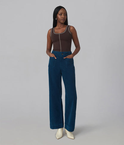 COLETTE-DKB High Rise Wide Leg Corduroy Jeans
