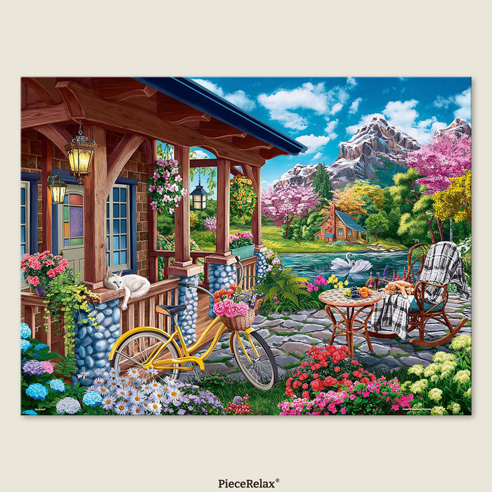 Where cozy cottages and vibrant colors gather by the lake — a puzzle full of delight.