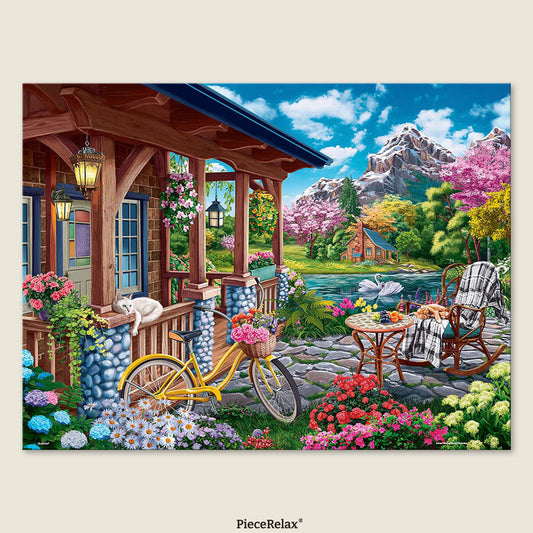Where cozy cottages and vibrant colors gather by the lake — a puzzle full of delight.