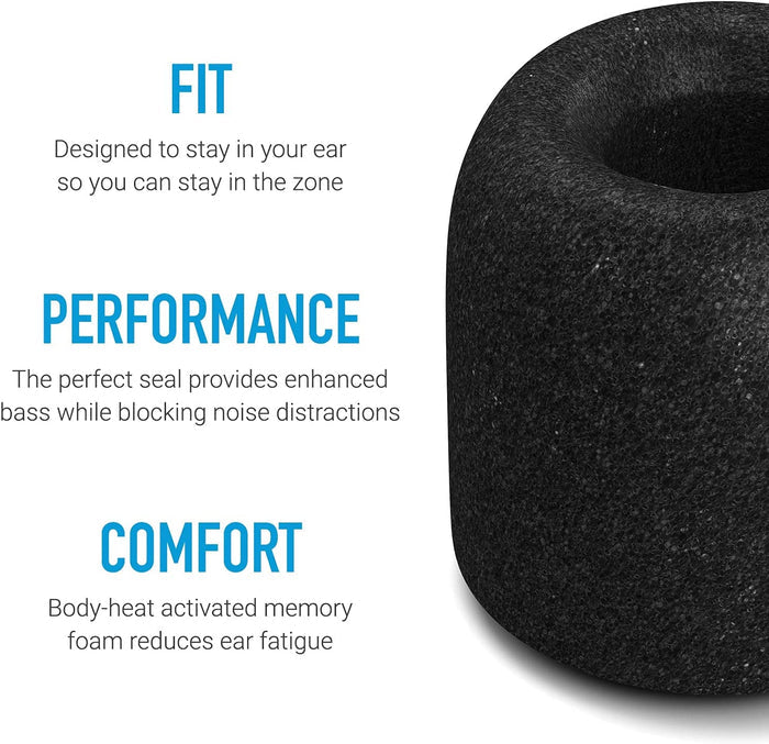 Comply Isolation Noise Cancelling Memory Foam Earphone Tips Black M