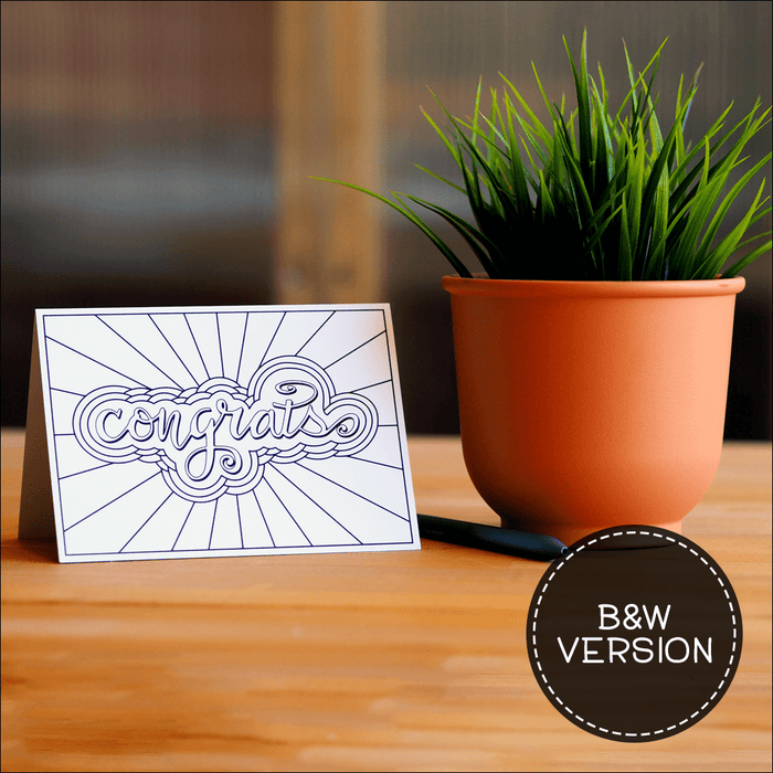Congrats Greeting Cards B&W