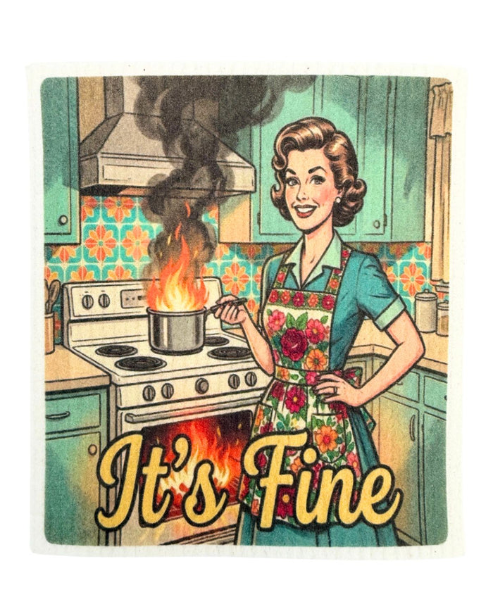 Crazy Retro Wife - Set of 3 - Swedish Dishcloths - Wholesale