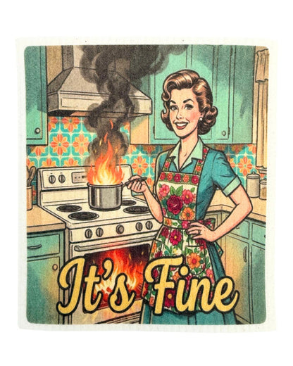 Crazy Retro Wife - Set of 3 - Swedish Dishcloths - Wholesale
