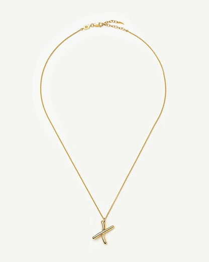 Curly Molten Initial Pendant Necklace - X | 18k Gold Vermeil Necklaces Missoma