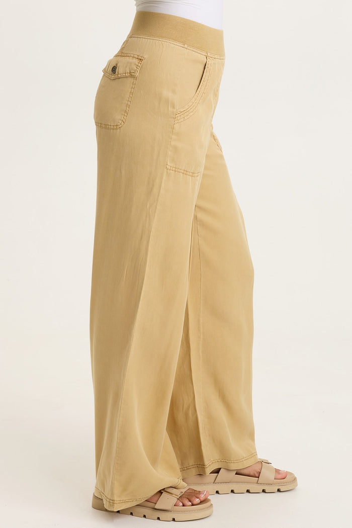 XCVI Dacia Twill Pleated Wide Leg Pant