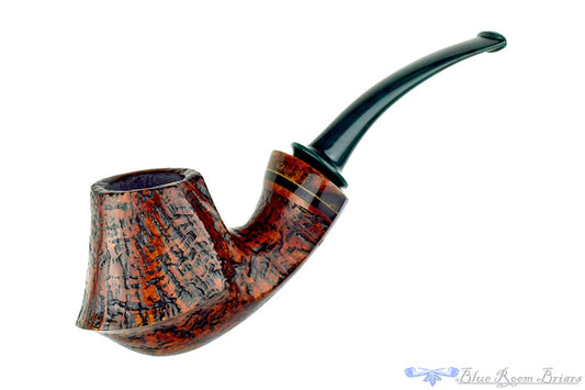 Blue Room Briars is proud to present this Daniel Mustran Pipe Bent Sandblast Volcano with Acrylic
