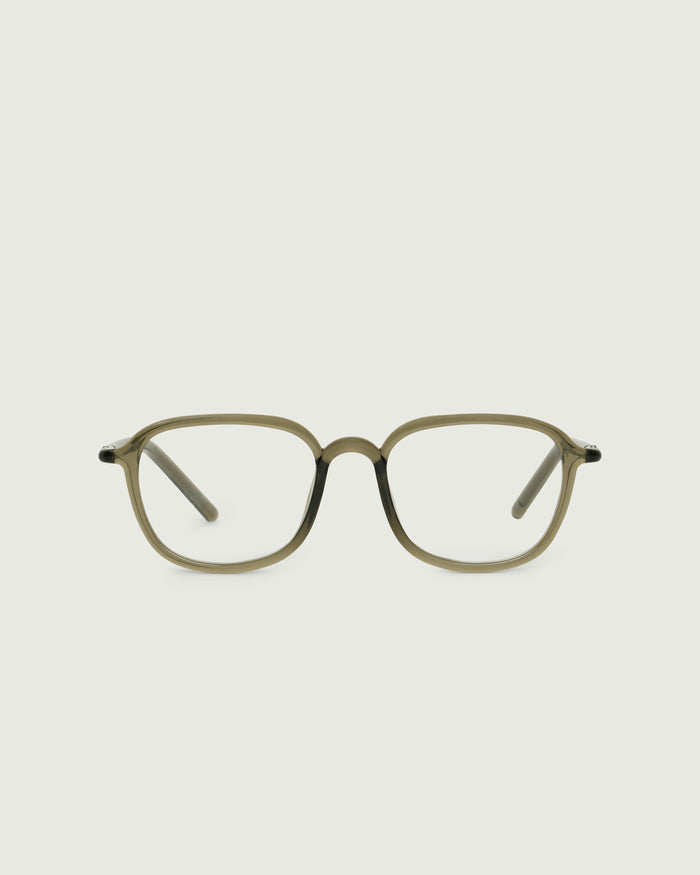 Basil::Daria Eyeglasses square green castor seed front