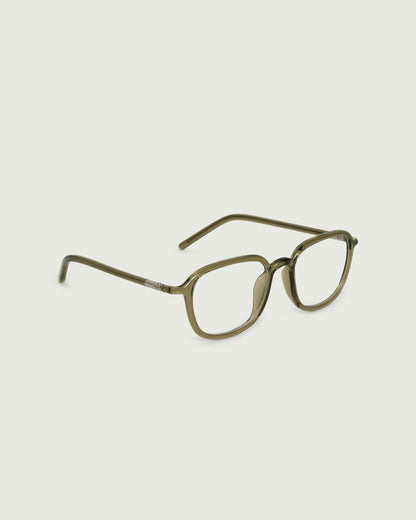 Basil::Astrid Eyeglasses pilot green castor seed front diagonal