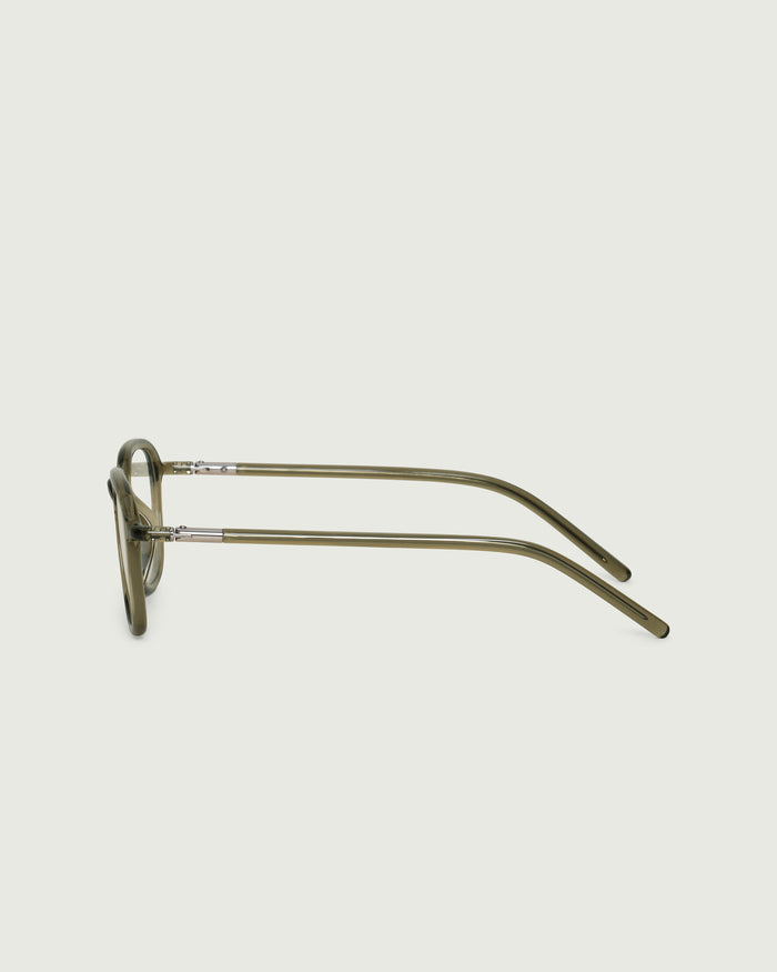 Basil::Astrid Eyeglasses pilot green castor seed side
