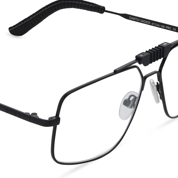 diff eyewear star wars darth varder matte black clear glasses detailed view