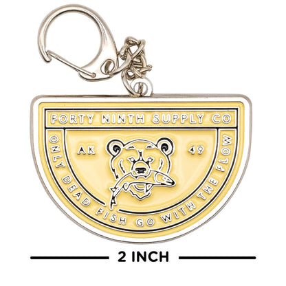 Dead Fish Metal Keychain