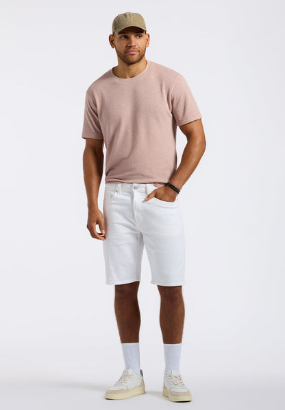 Buffalo Men Shorts White Denim Denim Shorts Stretch Relaxed Straight Fit Zip Fly