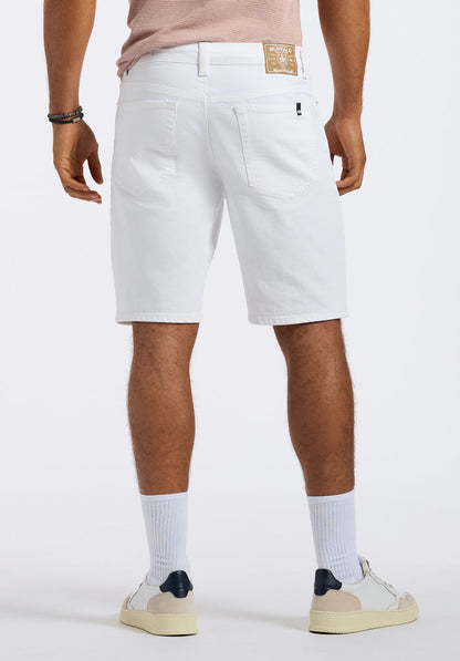 Buffalo Men Shorts White Denim Denim Shorts Stretch Relaxed Straight Fit Zip Fly