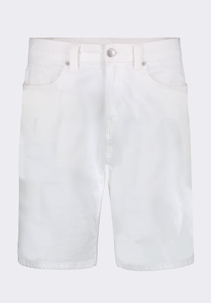 Buffalo Men Shorts White Denim Denim Shorts Stretch Relaxed Straight Fit Zip Fly