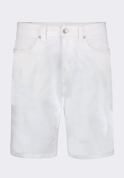 Buffalo Men Shorts White Denim Denim Shorts Stretch Relaxed Straight Fit Zip Fly