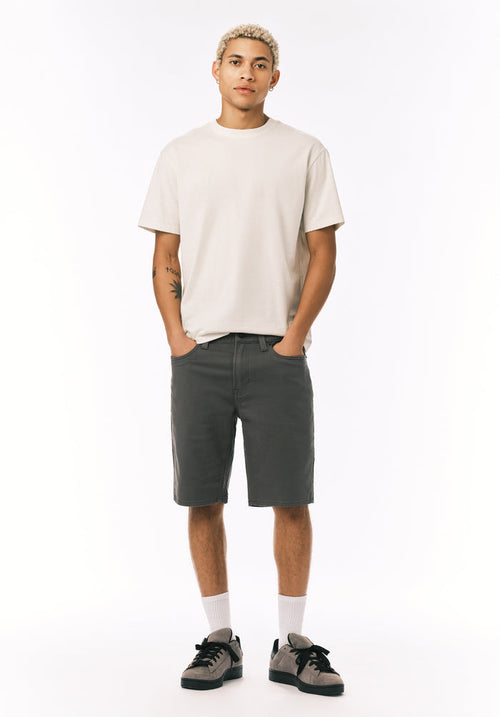 Buffalo Men Shorts Grey Denim Denim Shorts Stretch Soft Cotton Relaxed Straight Fit